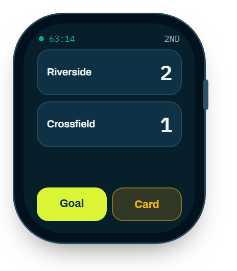 Watch: live score during a match.